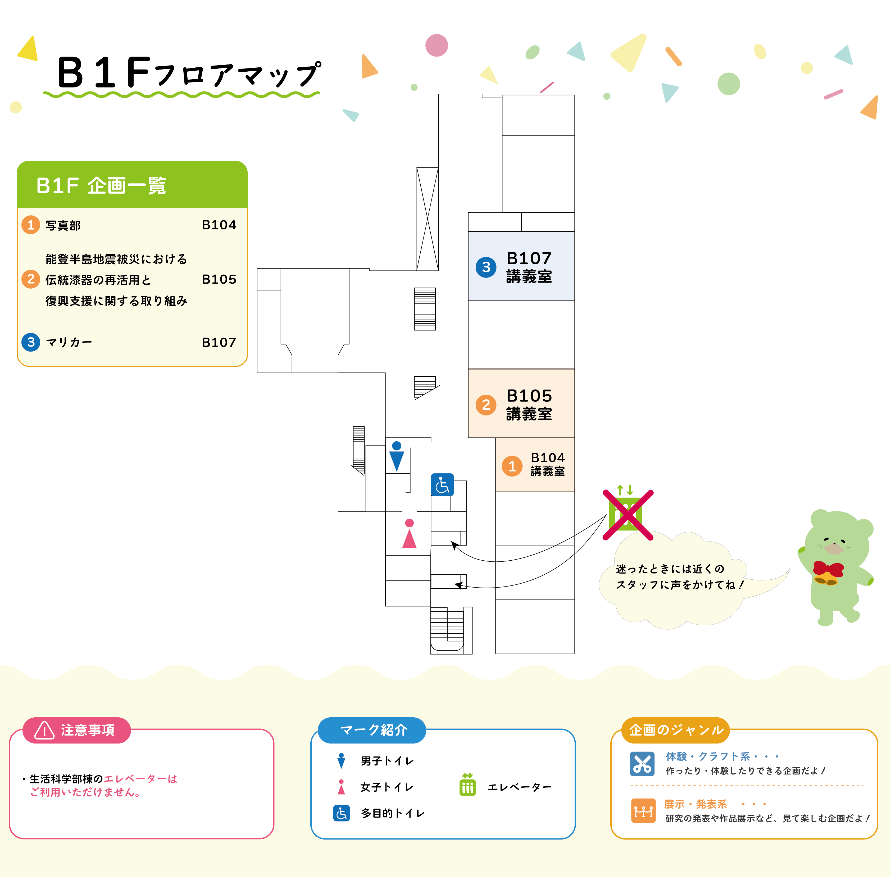 生活科学部棟 地下1Fフロアマップ